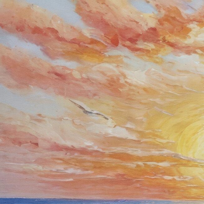 Ρομαντικό Ηλιοβασίλεμα στην Παραλία με Ροζ Σύννεφα