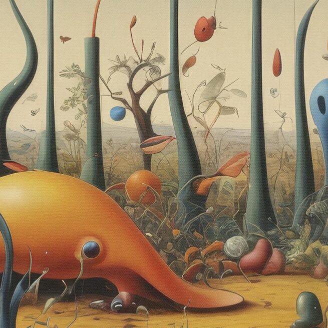 Φανταστικά Φυτά και Πλάσματα σε Ονειρικό Τοπίο