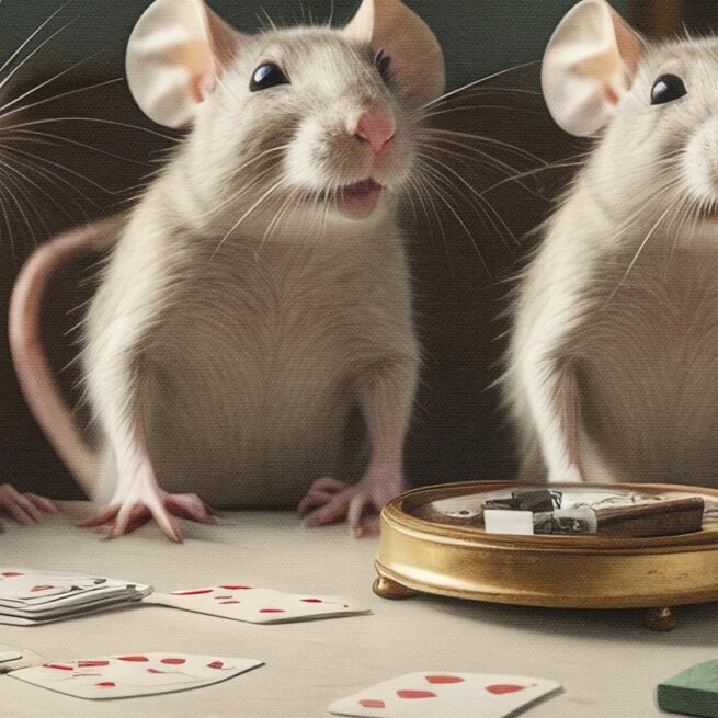 Ποντίκια που Παίζουν Πόκερ σε Ζεστό Σαλόνι