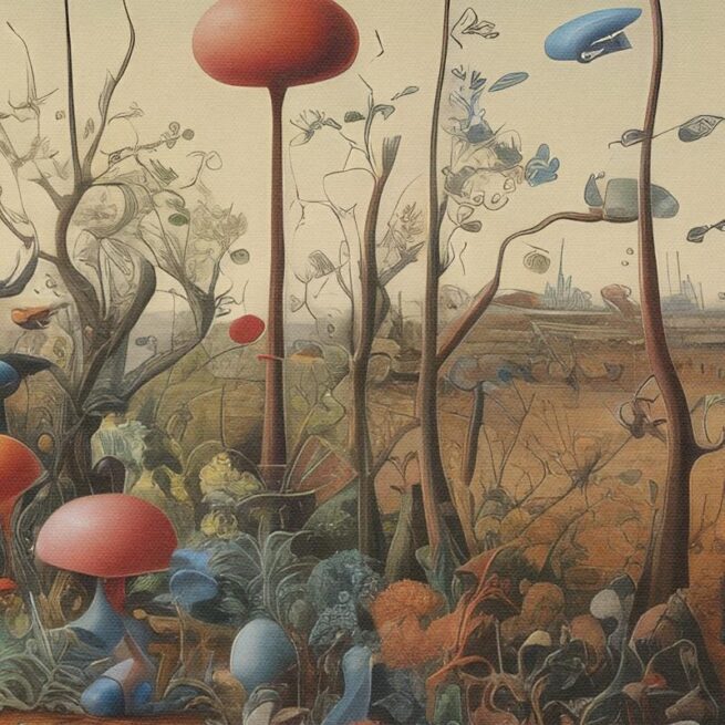 Φανταστικά Φυτά και Πλάσματα σε Ονειρικό Τοπίο