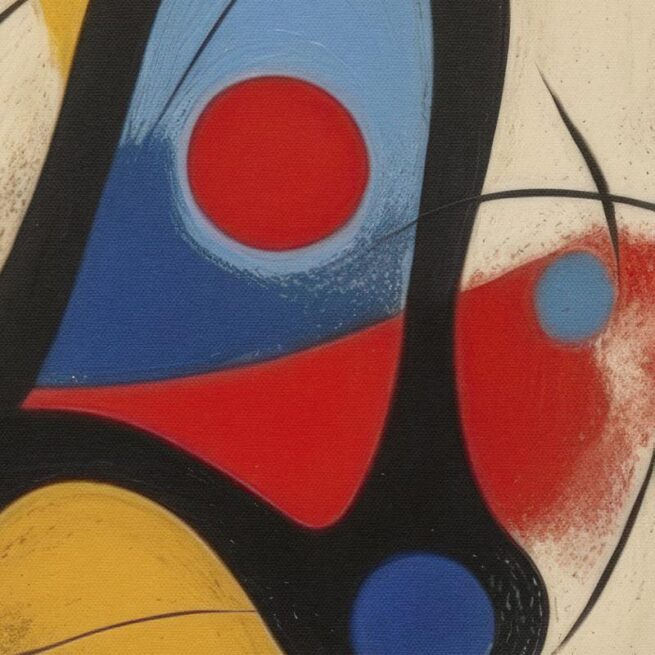 Πολύχρωμοι Κύκλοι και Καμπύλες σε Αφηρημένο Καμβά